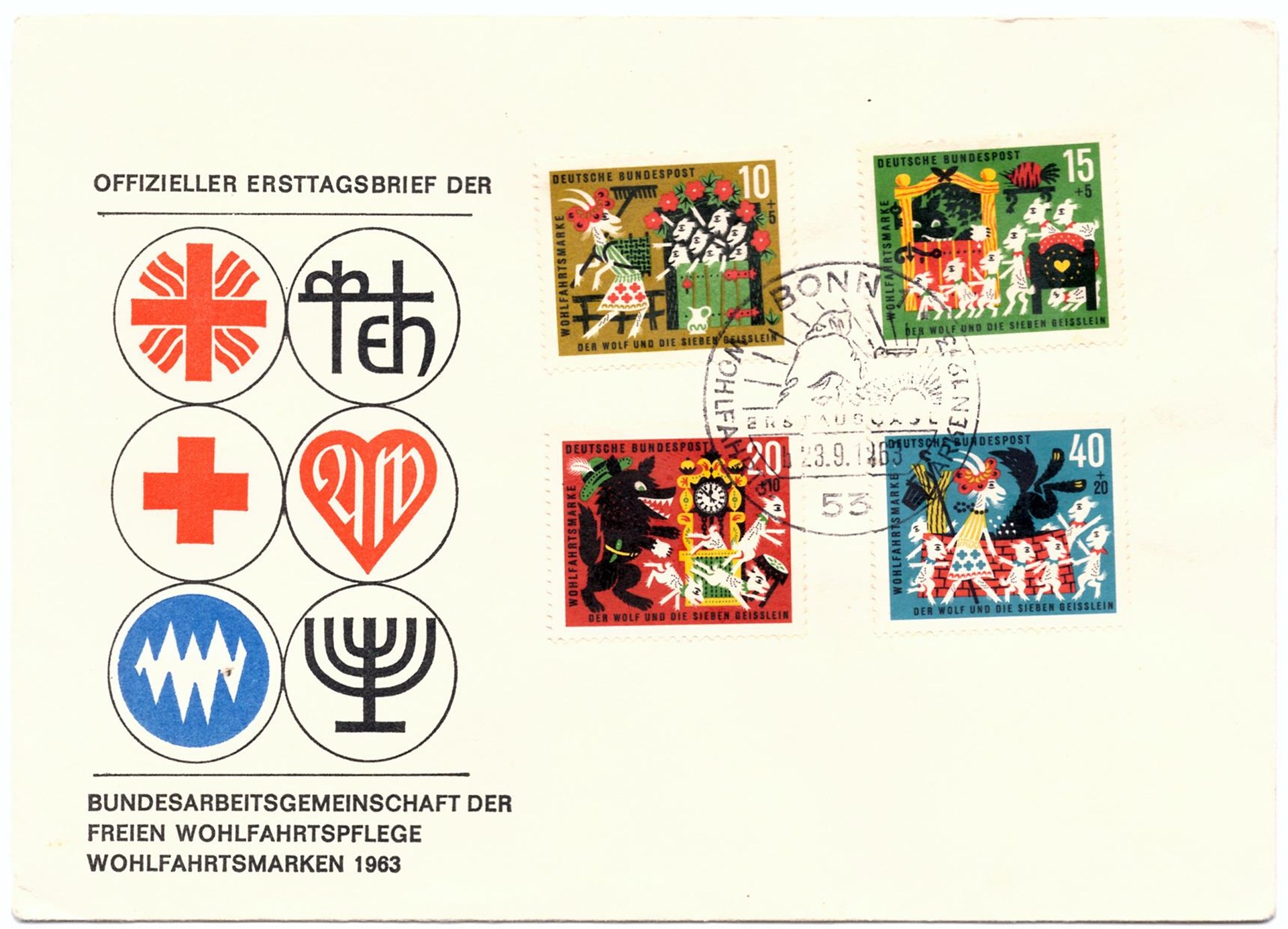 Offizieller Erstagsbrief der Bundesarbeitsgemeinschaft der Freien Wohlfahrtspflege 